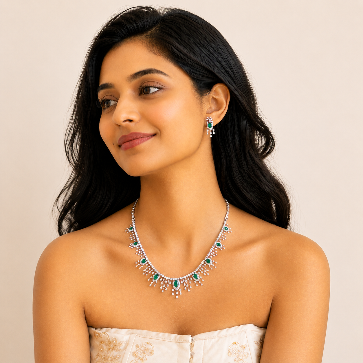 The Emerald Drop Fringe Necklace